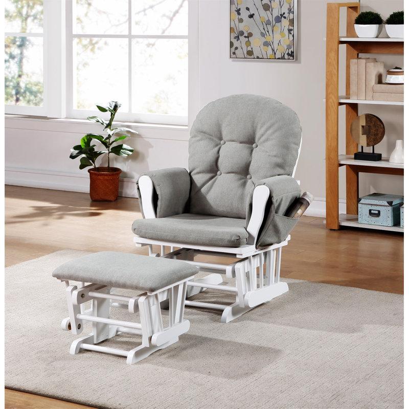 Fauteuil oscillant et bois Kaled, Bleu, Blanc