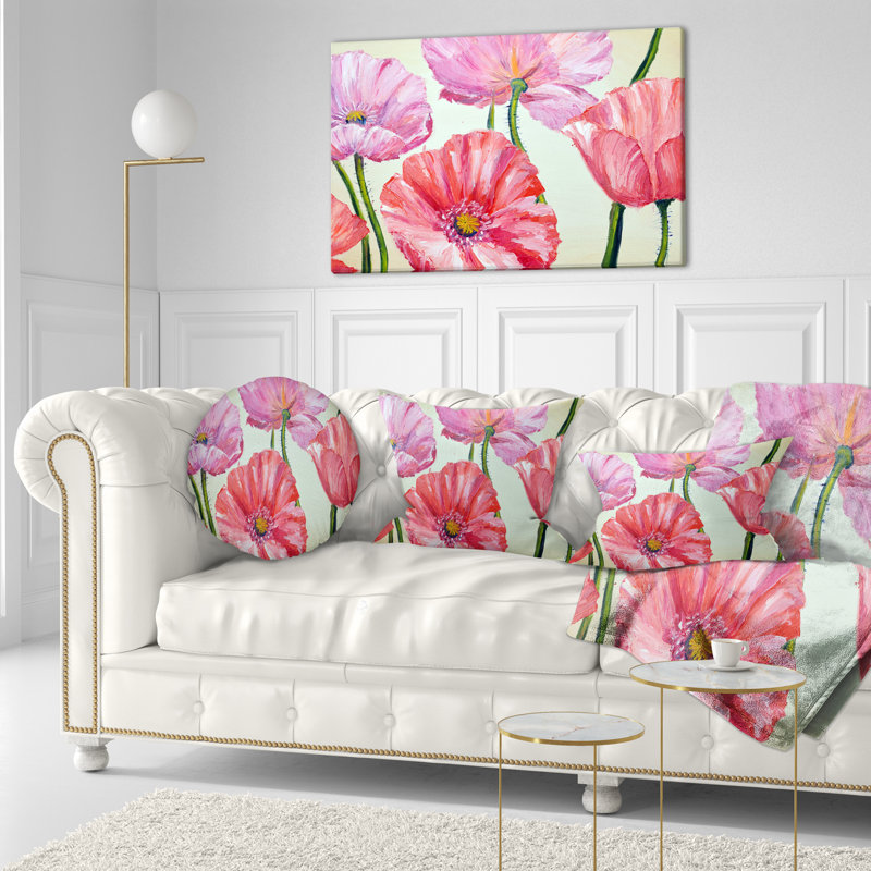 Coussins rouges et roses - imprimé floral
