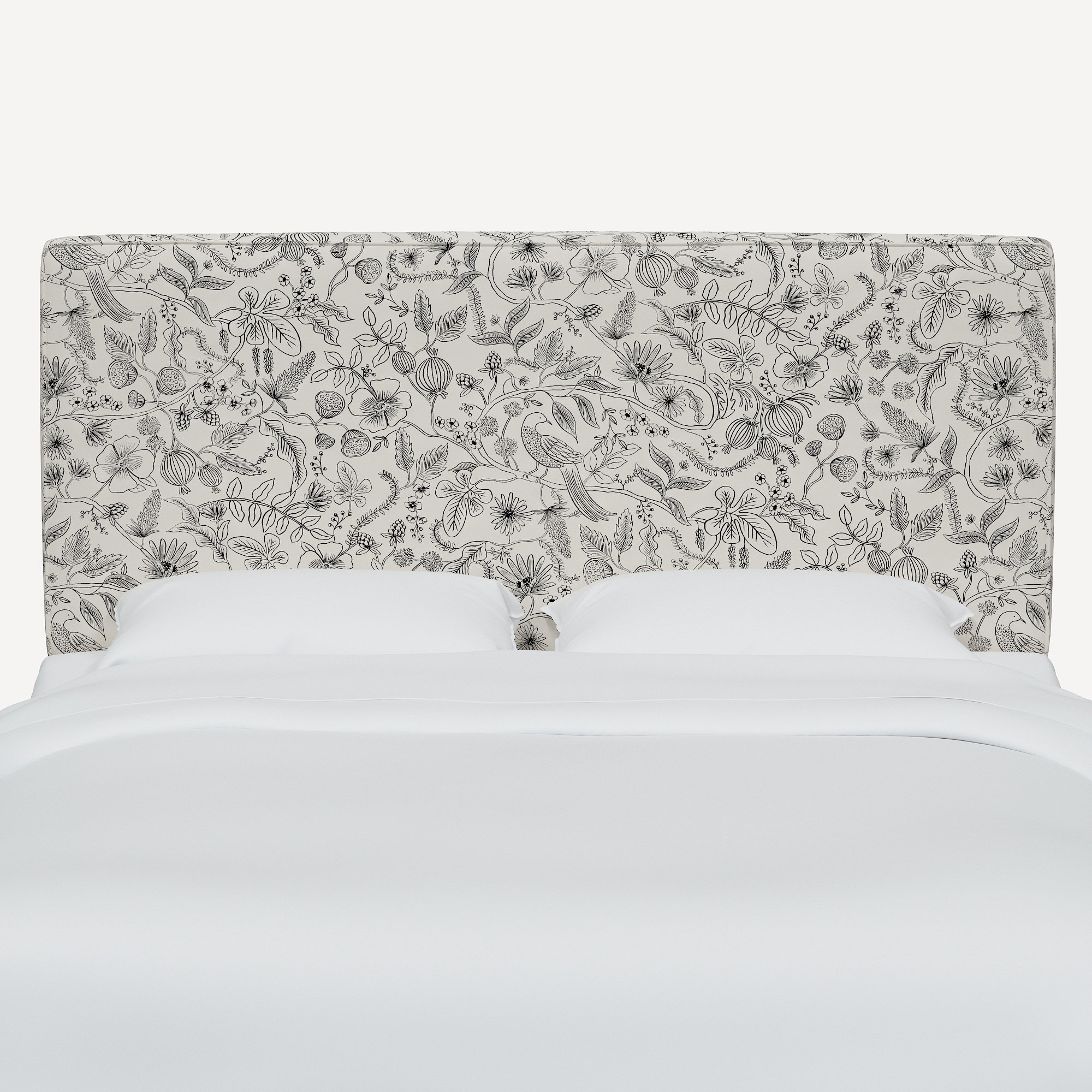 Elly Headboard, Rpc Aviary Black & Cream Linen, King
