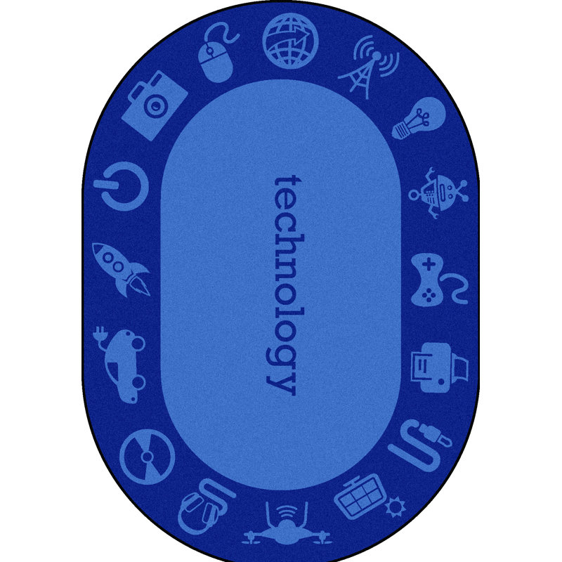 Tapis bleu Steam Technology par Joy Carpets, Ovale 5 pi 4 po x 7 pi 8 po