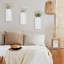 Ensemble de 3 pots de fleurs suspendus en bois blanc