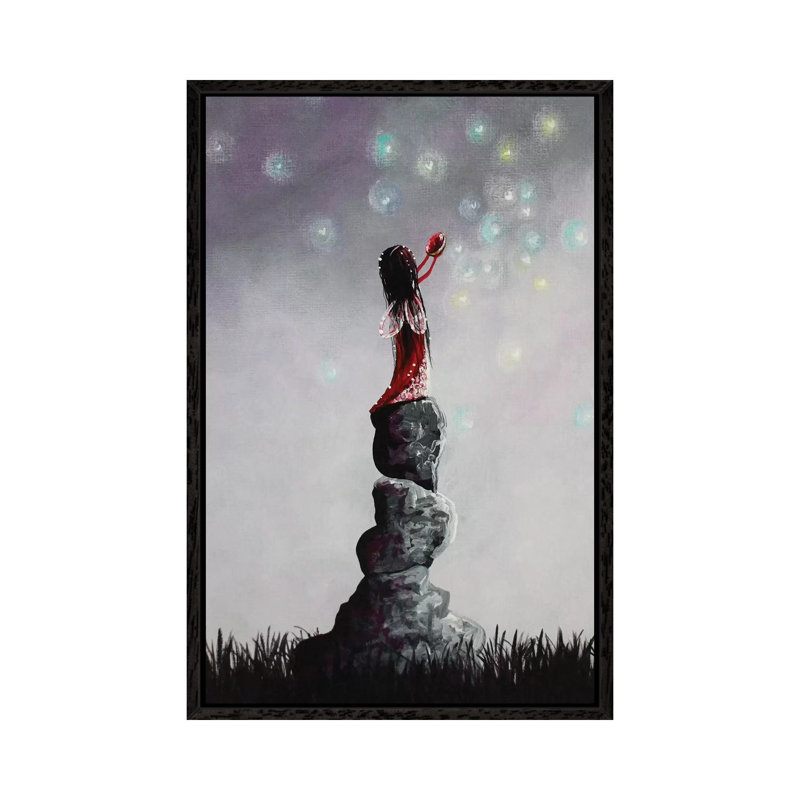 Little Garnet Fairy - Print on Canvas, Black Framed, 66.04 cm H x 45.72 cm W