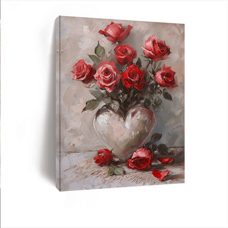 Impression sur toile, "romantique", roses rouges sur toile - Urban Studio, 12 * 8 pouces (30 * 20 * 2cm)