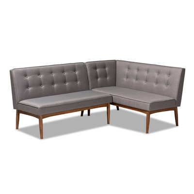 Banc de style moderne Mid-Century 2 pièces Imre de H 31,5 po x l 53,5 po x P 26,4 po Imre