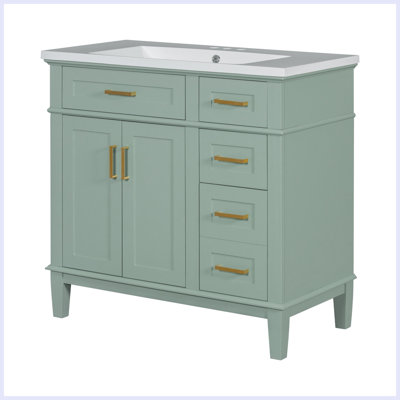Modern Bathroom Vanity with Resin Sink and Drawers