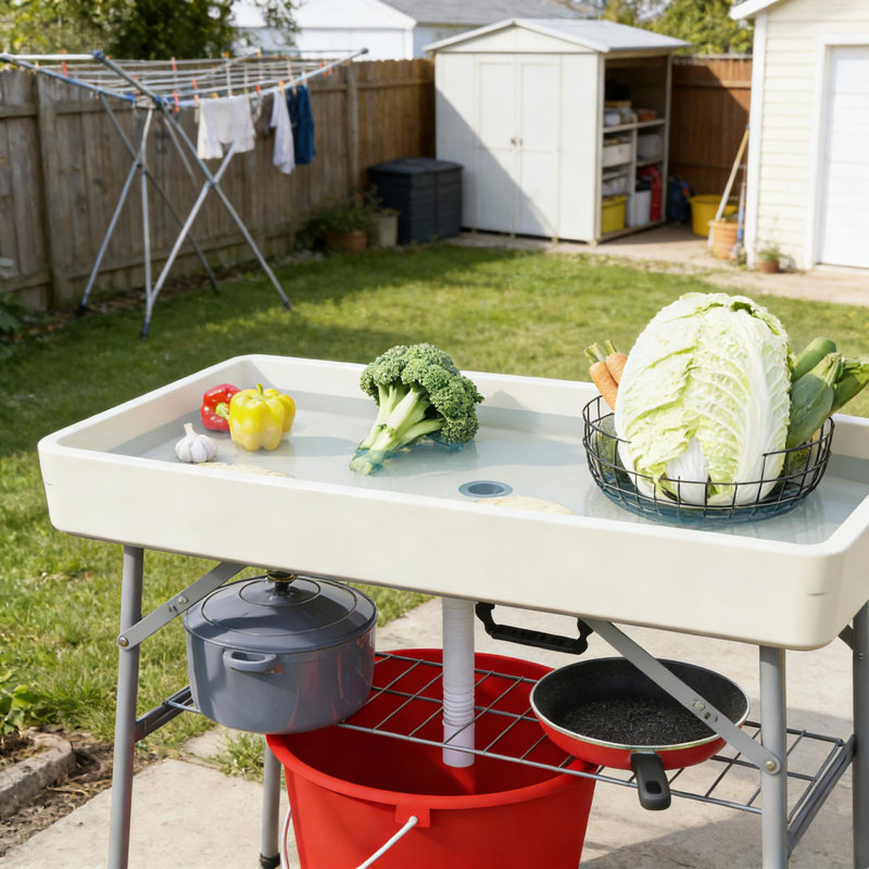 Outdoor Table Cooler,Folding Ice Cooler Table, Tan