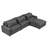 128" Sectional Sofa With Movable Ottoman, Charging Ports And Back Pillows-615756799