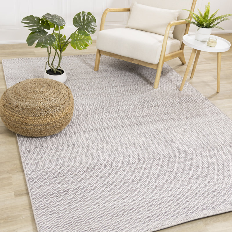 Beige mortra géométrique recyclé P.E.T. Tapis de salon, Rectangle 5 pi 3 po x 7 pi 7 po