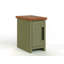 Table de chevet 14 pouces, aucun assemblage requis, finition vert sauge et bois fruitier-2139871660-2139871661
