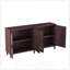 Buffet en rotin avec rangement, buffet à 4 portes avec tablettes réglables pour la cuisine, le salon et la salle à manger, assemblage facile-130181145