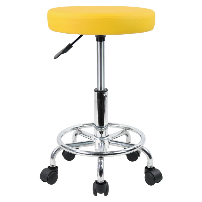 Tabouret de laboratoire à hauteur réglable, Jaune