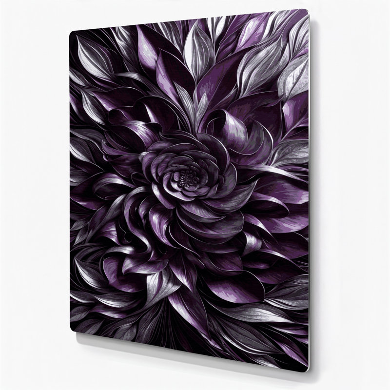 «Abstract Florals 29», art mural en métal mauve, H 11 po x l 14 po