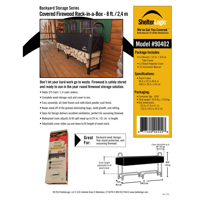 ShelterLogic 96.2'' W Metal Log Rack
