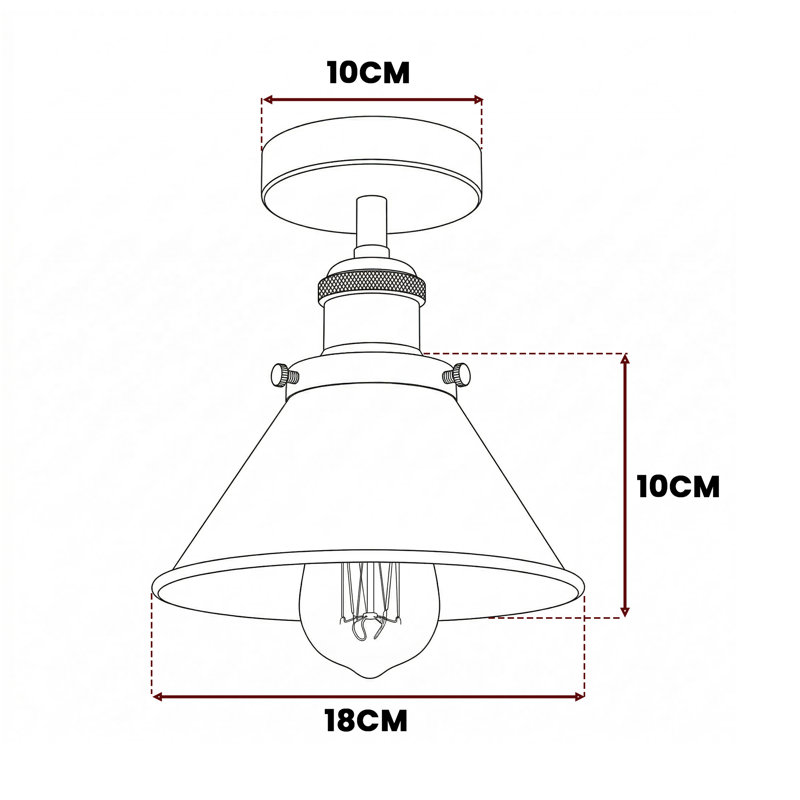 Semi Flush Mount, Black, Brushed Brass