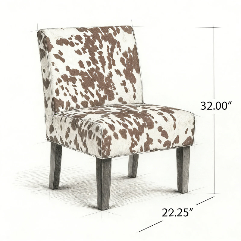 Chaise d'appoint, Velours brun / blanc
