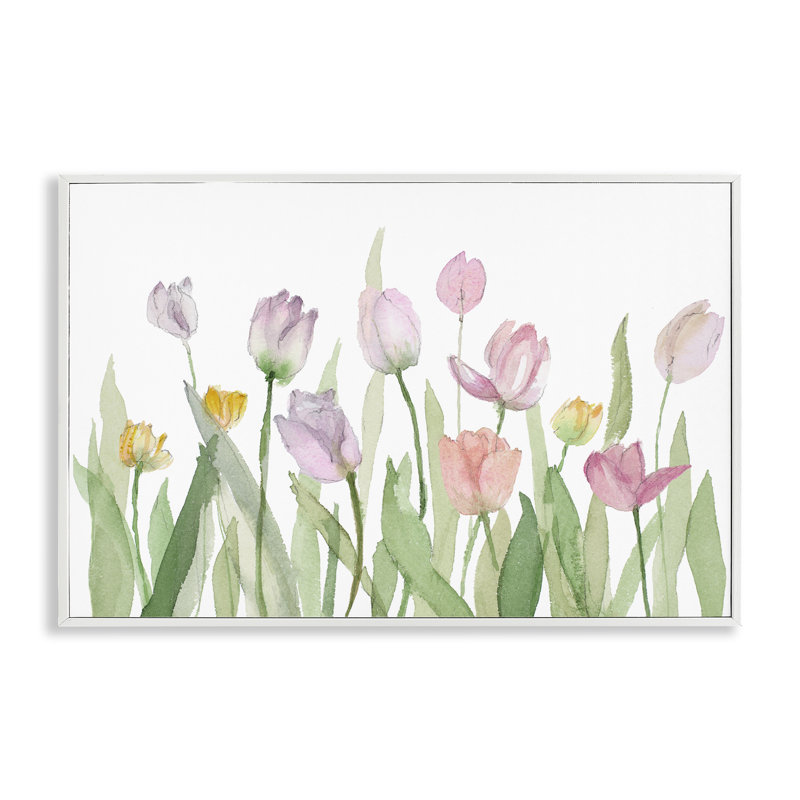 «Soft Pastel Tulip», estampe numérique par Lanie Loreth, Giclée encadrée blanc bord de mer, H 12 po x l 18 po