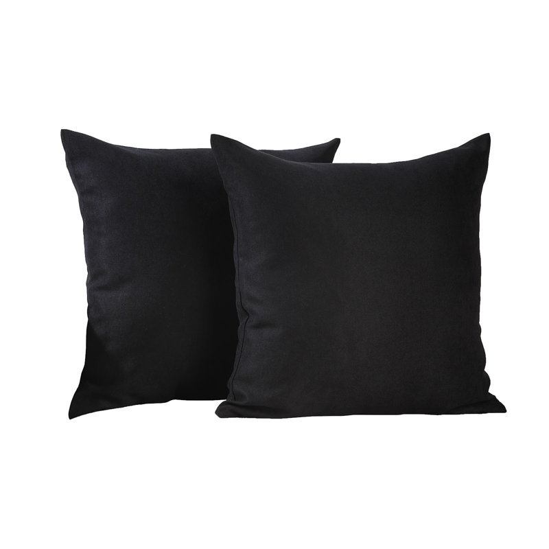 Housses de coussin décoratif, H 20 po x l 20 po, Noir