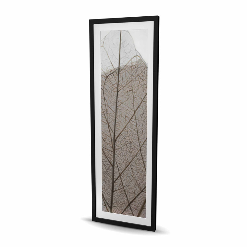 Imprimé translucide de feuilles séchées | Décor de bureau beige encadré
