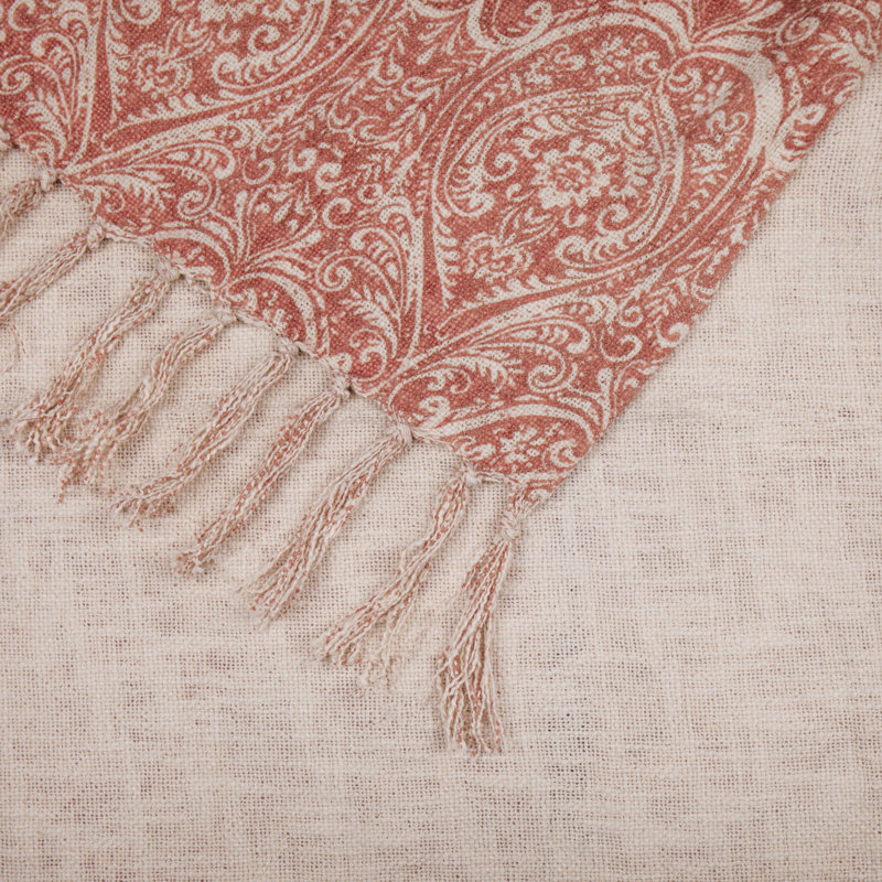 Durelle Throw Machine Woven Throw Blanket, Pink