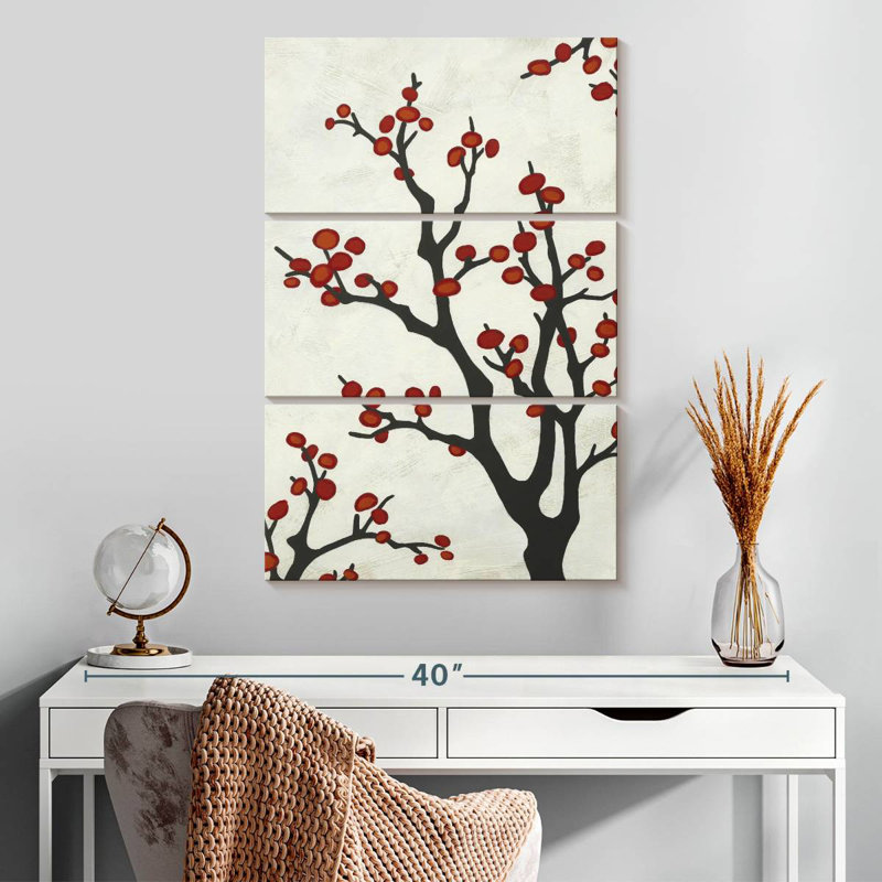 Harnek Red Berry Branch II, 32" H x 20" W
