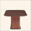 Table basse en bois de noyer et pieds en métal noir