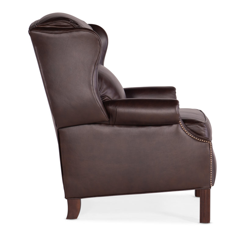 Chippendale Recliner, Central Park Brown Genuine Leather