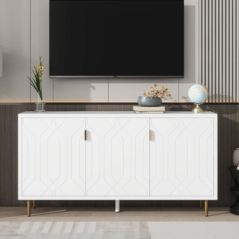 Janneke Modern TV Stand for TVs Multi-Functional Media Console Tv Console Table Modern Tv Stand Adjustable Shelves Storage