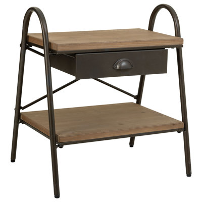 Ahnyia 52cm W Metal Bedside Table