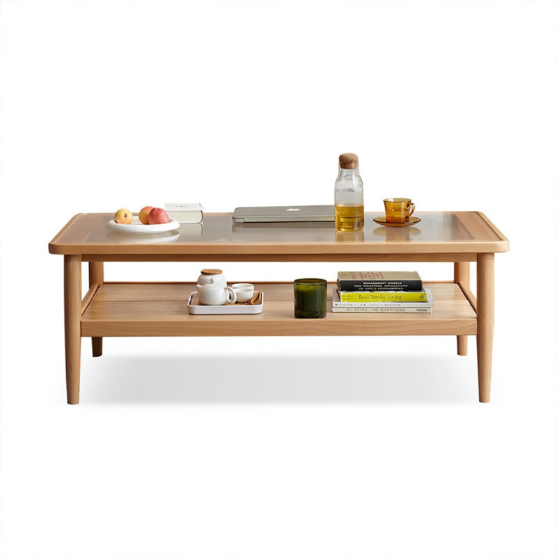 Table rectangulaire en bois massif Burlywood, 16.85" H x 39.37" L x 21.65" W