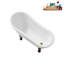Baignoire de trempage en acrylique sur pieds 53 po avec bonde, pattes et plateau en bambou Streamline-76285537-72770253