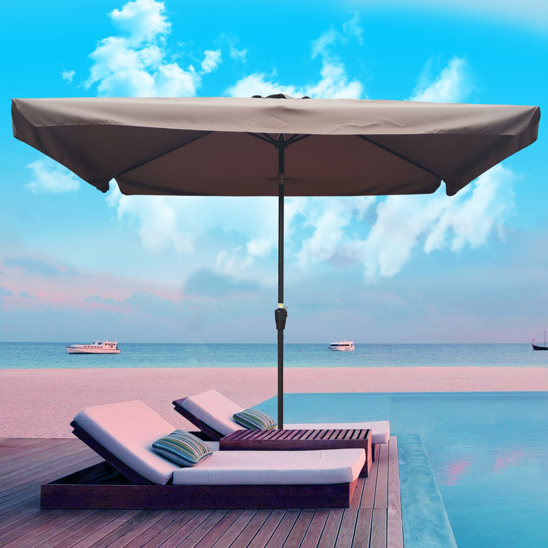 Parasol de marché rectangulaire 78 po x 120 po, Brun