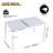 55 Inch White Modern Dining Table, Indoor/Outdoor Multi-Purpose Long Table With Lightweight PP Tabletop with Metal Legs