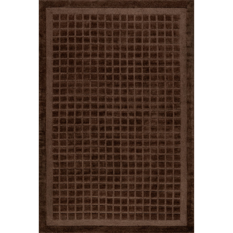 Tapis en laine à carreaux Fritz, Rectangle 8 pi 6 po x 11 pi 6 po