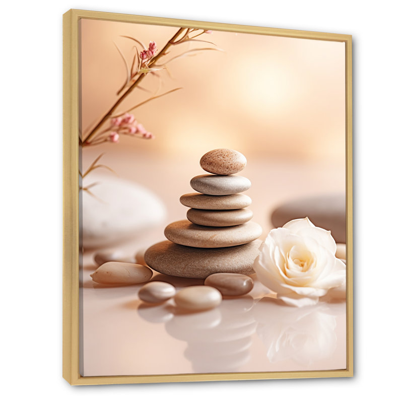 Spa Serenity Zen Stones délicat équilibre Cairn I - art mural en pierre spirituelle, H 44 po x l 34 po x P 1,5 po