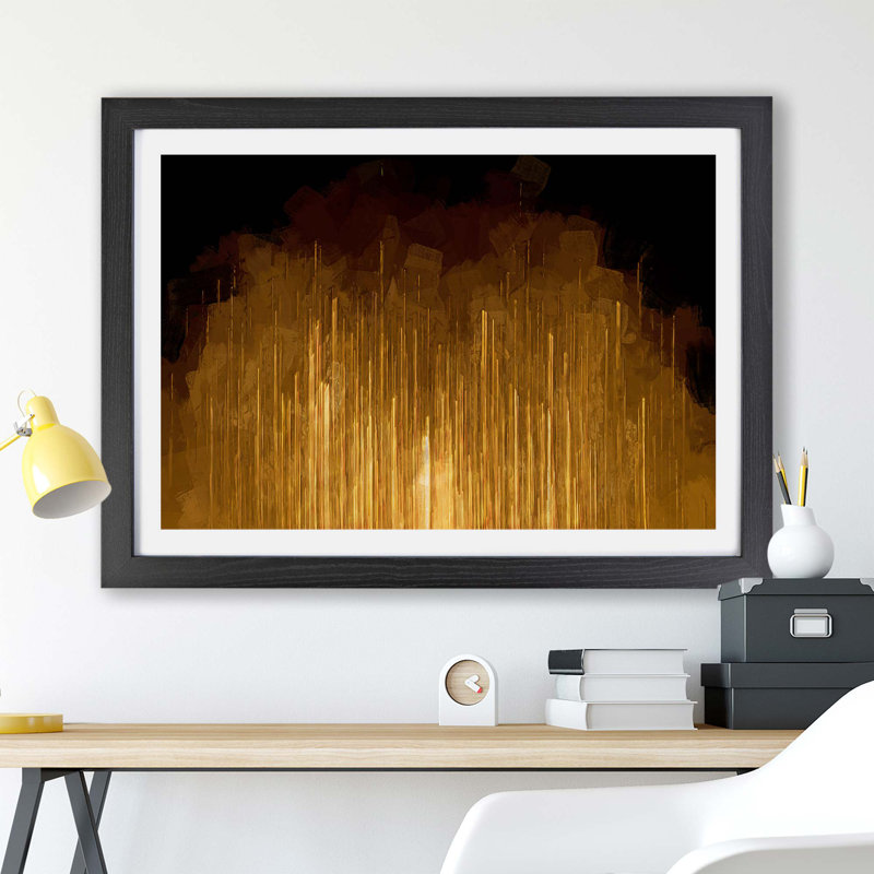 Golden Rise - Framed Print, Black, 45cm H x 63cm W x 2cm D