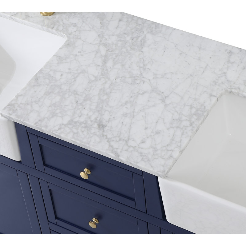Meuble-lavabo double 72 po Pardue, Bleu