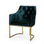 Fauteuil élégant en couleur sarcelle, 100% velours, chaise d'appoint tendance en fer doux et robuste