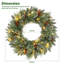 Pre-Lit Artificial Christmas Wreath - 24in with 50 Warm White LED Lights, Pine Cones, Frosted Departments, Battery Operated, Indoor/Outdoor Holiday Decor for Front Door, Wall, Window