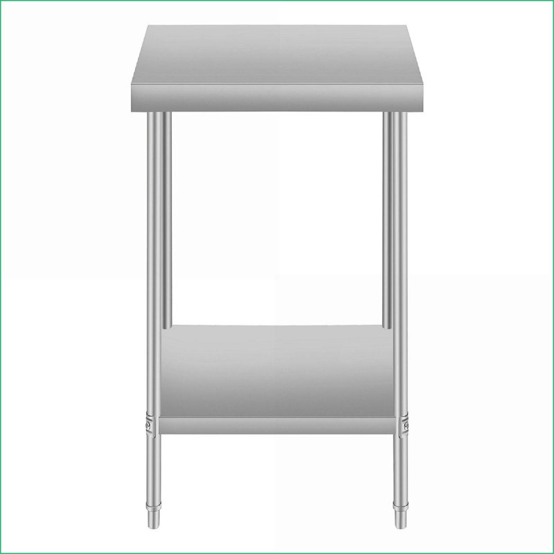 Table basse 24 x 24 en acier inoxydable pour la maison Utilisation commerciale, durable, facile à nettoyer, hauteur de 32 pouces