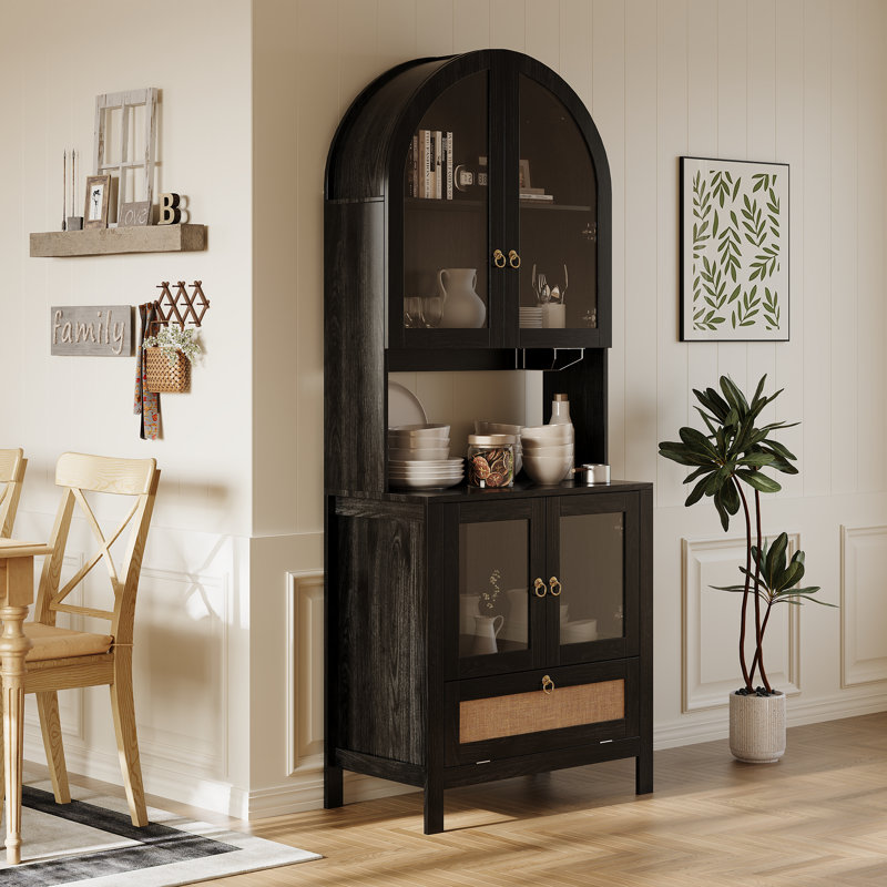 Armoire de cuisine 75 po, Noir mat