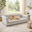Canapé surdimensionné pour animal de compagnie, élégant canapé-lit surélevé en tissu de lin moderne, lit pour animal de compagnie rectangulaire surdimensionné confortable avec dossier et accoudoirs pour grands chiens surdimensionnés - beige-1541523723