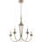 24" 5-Light French Country Chandelier, Adjustable Height, Smoked Cedar + Rustic Metal Finish