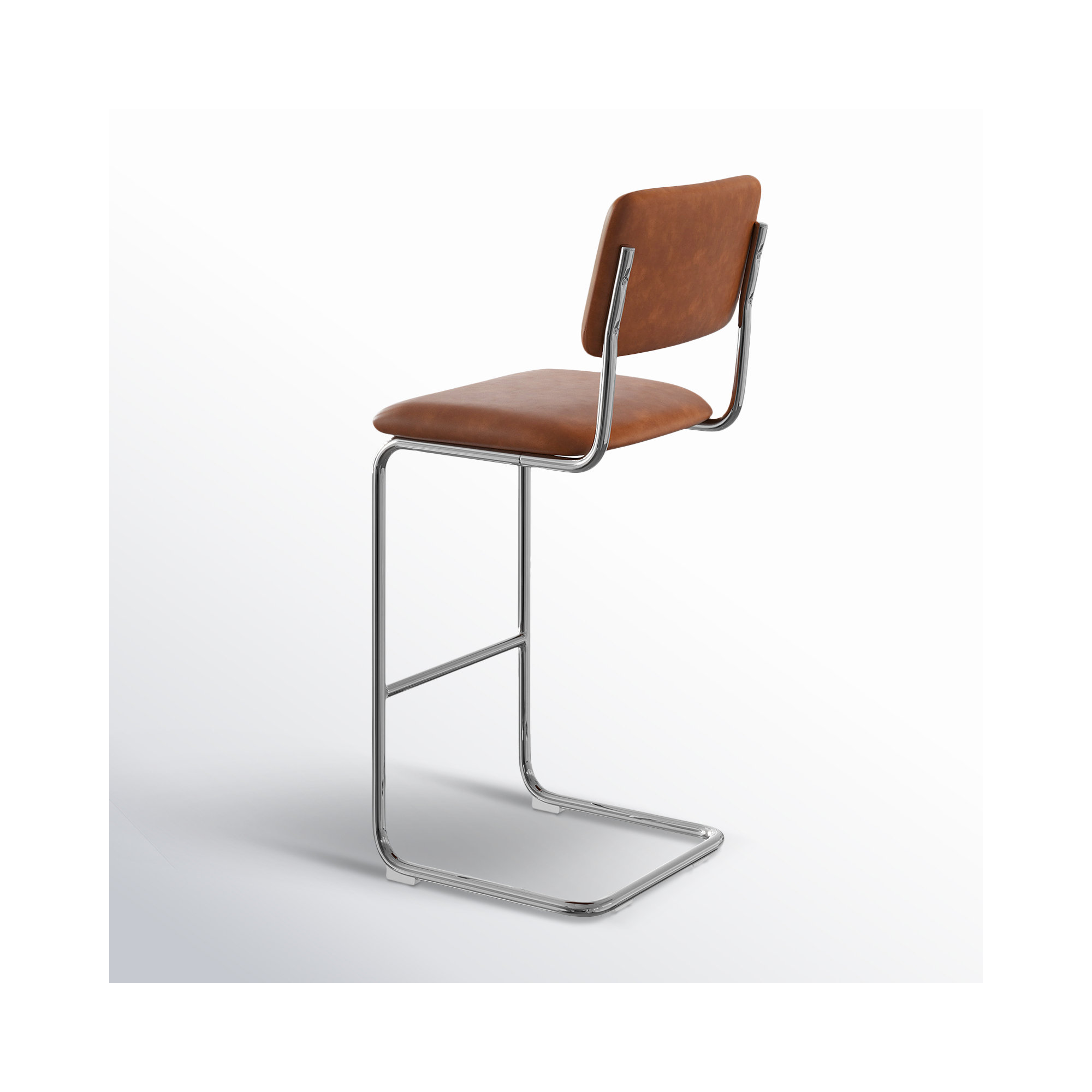 Walsh Vegan Leather Bar & Counter Stool, Bar Stool (30" Seat Height), Saddle Tan Vegan Leather
