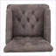 Fauteuil club en microfibre brun noyer contemporain, capitonné avec garniture cloutée | Gris + brun | Microfibre