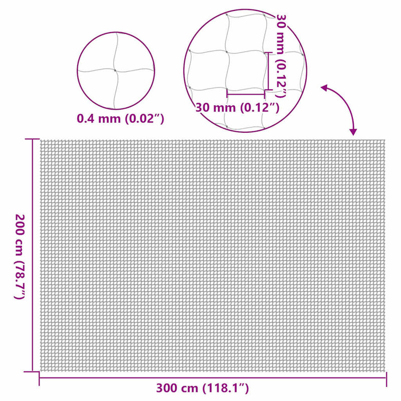 Cat Net Clear Nylon Collapsible Cat Net, 117.6" H x 79.2" W x 0.03" D
