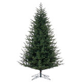 Vickerman 9' x 63" Orchard Fraser Fir Artificial UnLit Christmas Tree with 4651 Realistic Blend of PE/PVC Tips, Metal Hinged Branches, Folding Metal Tree Stand