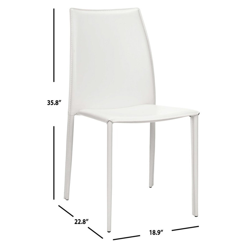 0'' H Upholstered Side Chair, White