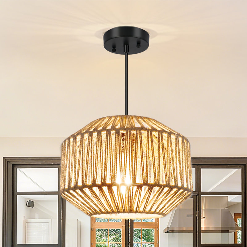 Luminaire suspendu en rotin de style bohémien Milewski