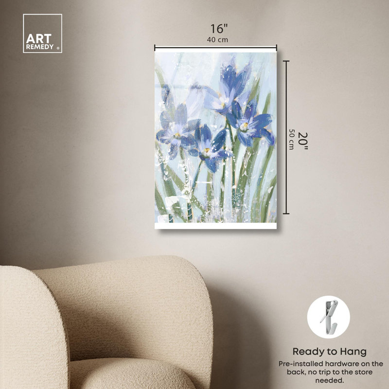 «Blue Iris Blue Decor» par Art Remedy, H 20 po x l 16 po