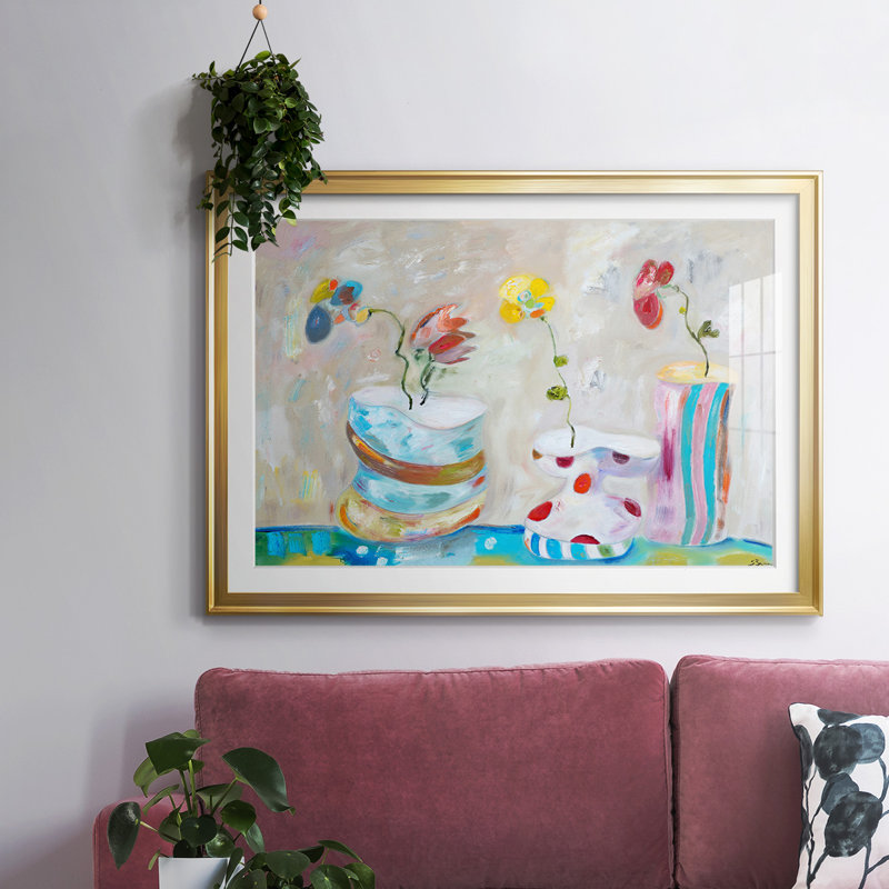 «Play Time», impression encadrée sur papier, Or, H 30 po x l 44 po x P 1,5 po